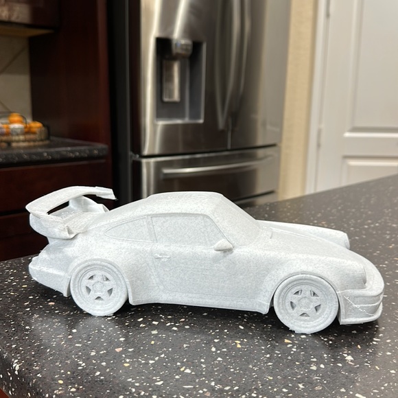 Marble filament 3D printed Porsche 911 Turbo Statue - Picture 3 of 5